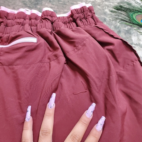 Fabletics Breathe Run Shorts In Rust/Spring Pink - Picture 7 of 9